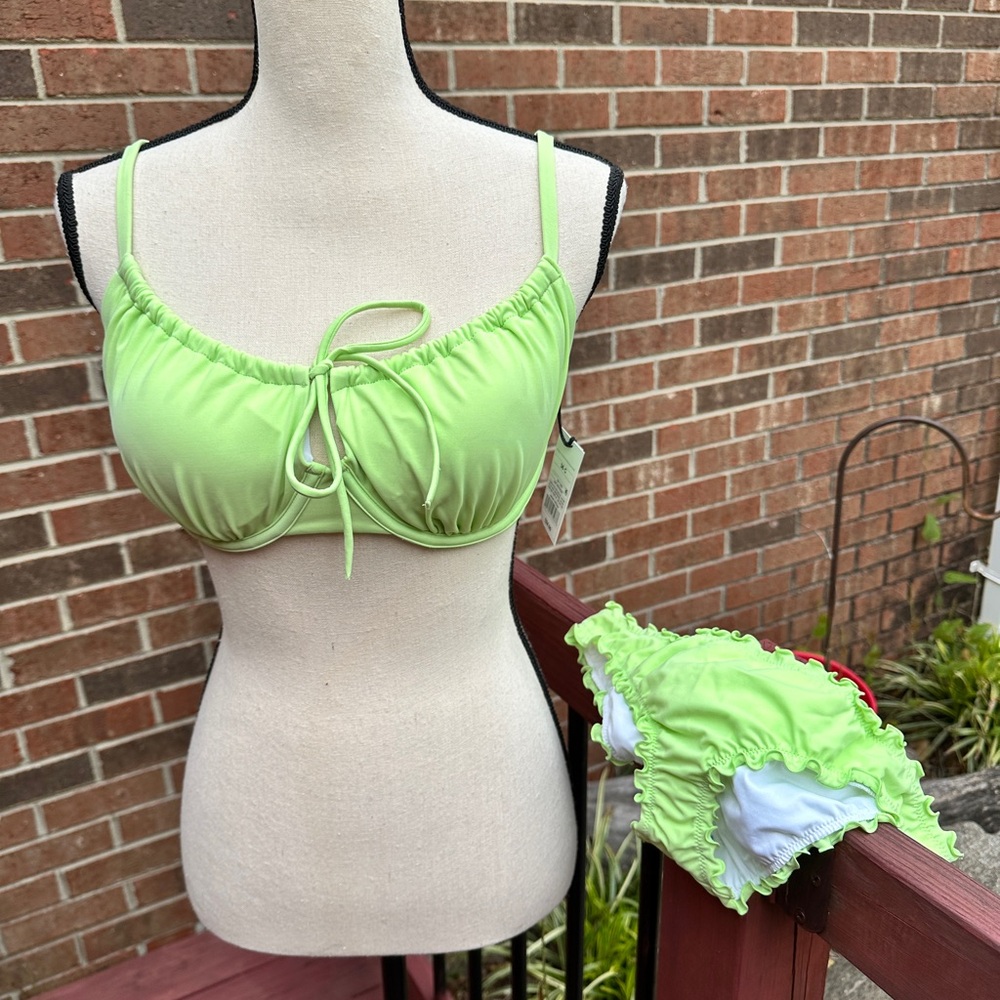 NWT Shade and shore, lime, green bikini top and bottoms